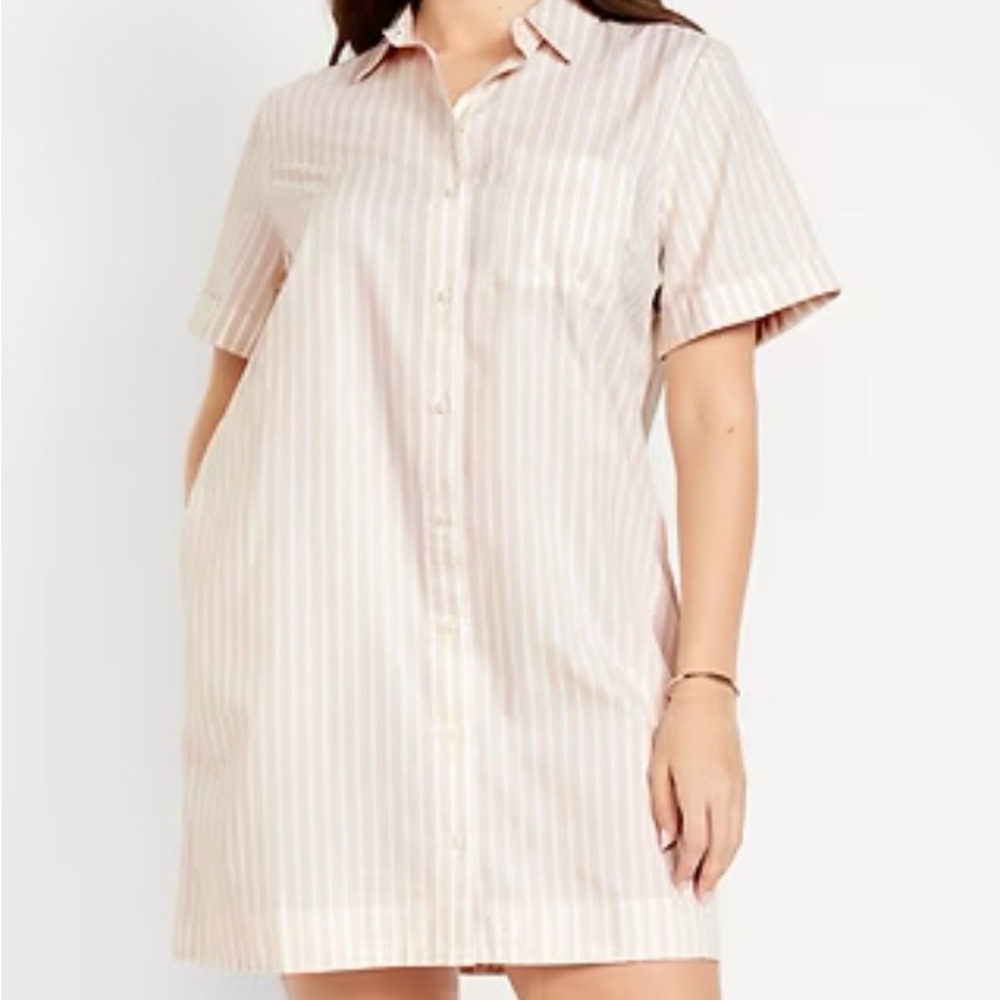 Old Navy Striped Button-Up Shirt Dress NWT